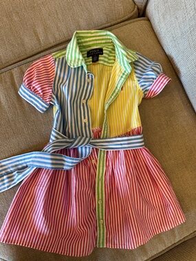 Polo by Ralph Lauren Multi-Color Striped Shirt Dress